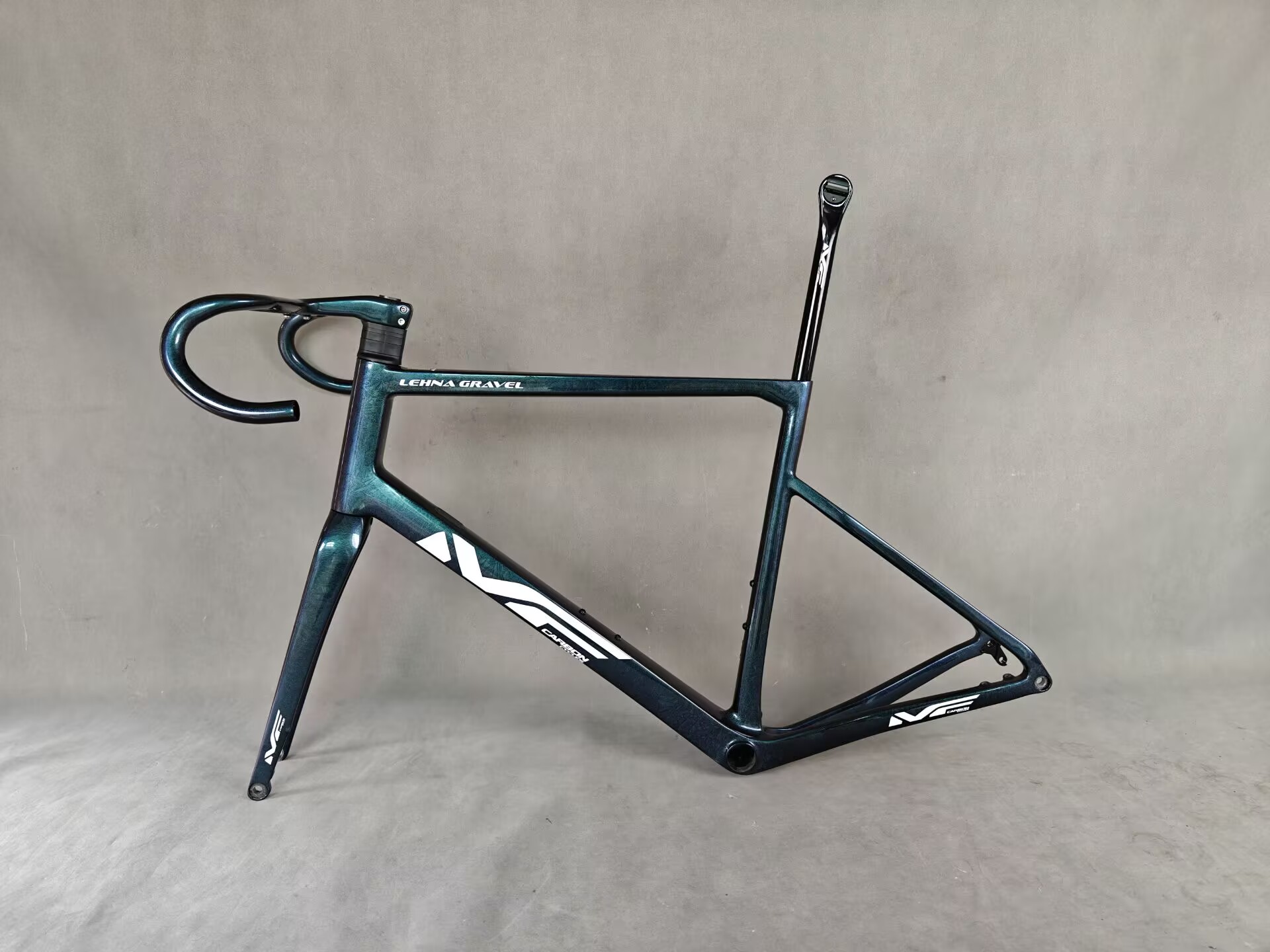 Kit Cadre LEHNA GRAVEL 2 – Occasion (Taille 58)  Coloris Caméléon Ice Crack • Très bon état • Cadre + Fourche + Tige de selle + Cintre - 2