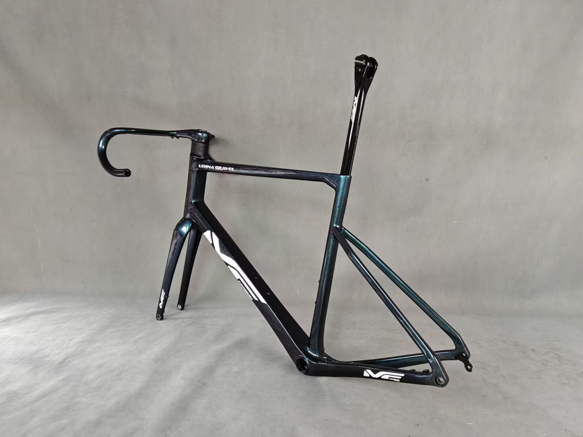 Kit Cadre LEHNA GRAVEL 2 – Occasion (Taille 58)  Coloris Caméléon Ice Crack • Très bon état • Cadre + Fourche + Tige de selle + Cintre - 4